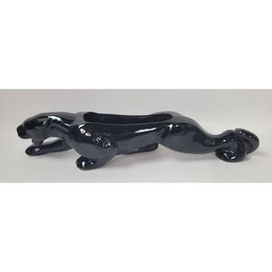 Vintage Black Panther Ceramic Planter Large 22"